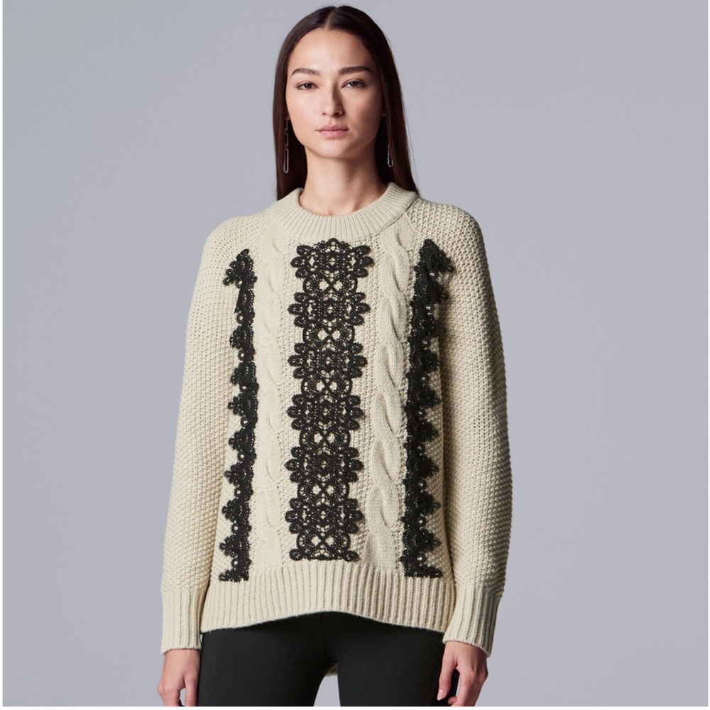 NWT Simply Vera Sweater Crewneck Knit Beige XL